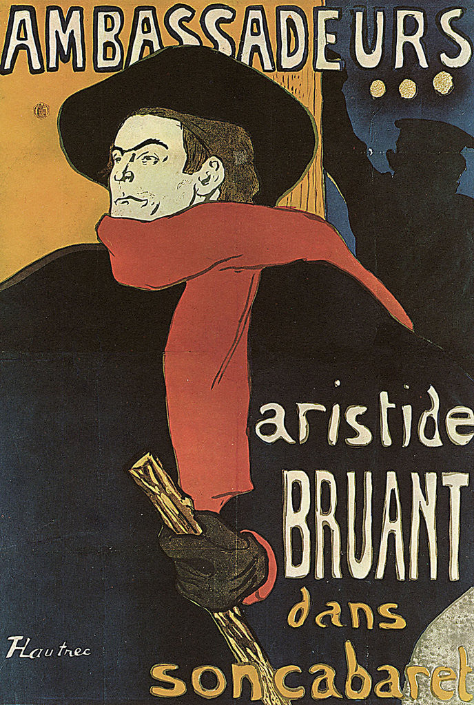 Detail of Bruant in Ambassadeurs by Henri de Toulouse-Lautrec