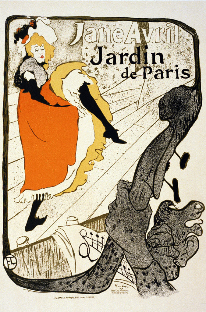 Detail of Jane Avril at the Jardin de Paris by Henri de Toulouse-Lautrec