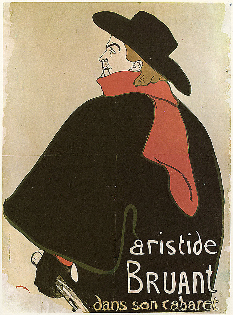 Detail of Aristide Bruant in His Cabaret', (Poster) by Henri de Toulouse-Lautrec