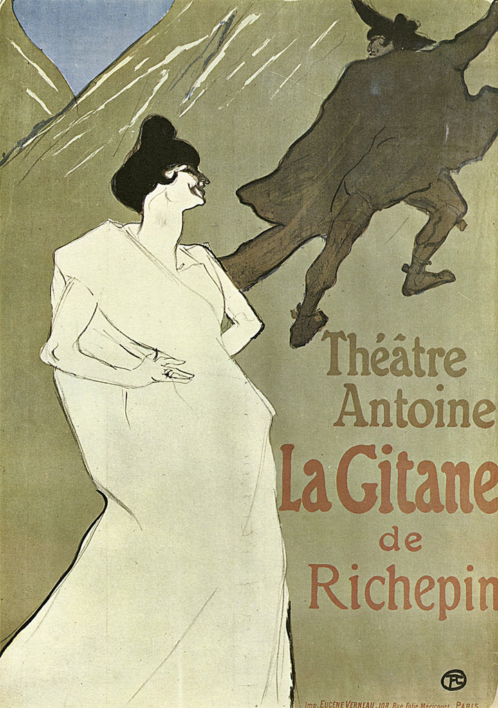Detail of La Gitane, 1899-1900. by Henri de Toulouse-Lautrec