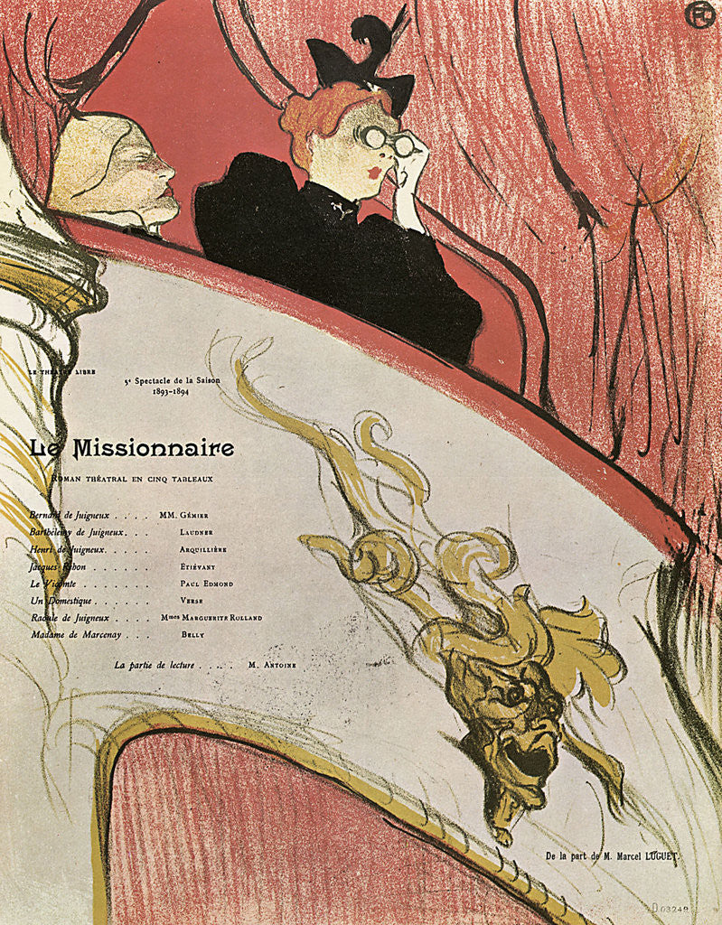 Detail of Le Missionaire by Henri de Toulouse-Lautrec