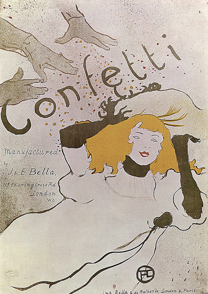 Detail of Confetti, 1893. by Henri de Toulouse-Lautrec