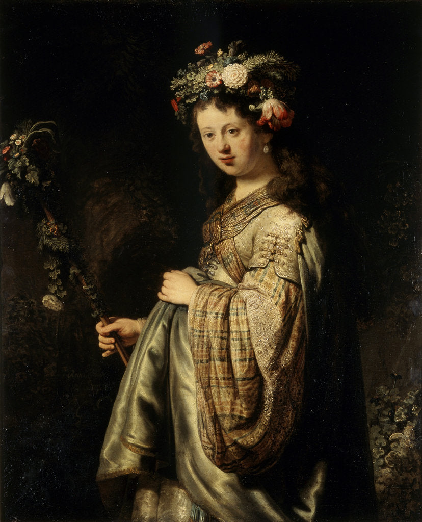 Detail of Flora, 1634. by Rembrandt Harmensz van Rijn