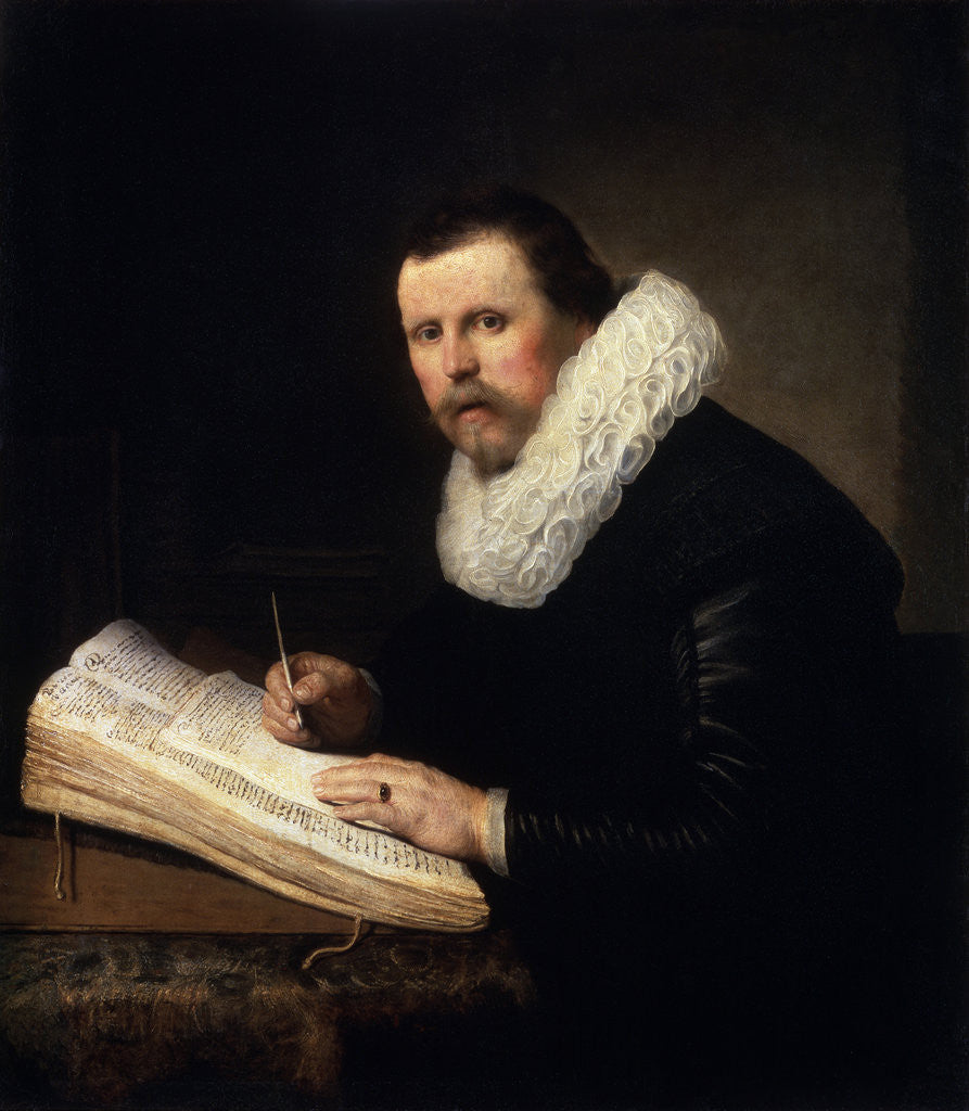 Detail of Portrait of a Scholar by Rembrandt (Rembrandt van Rijn)