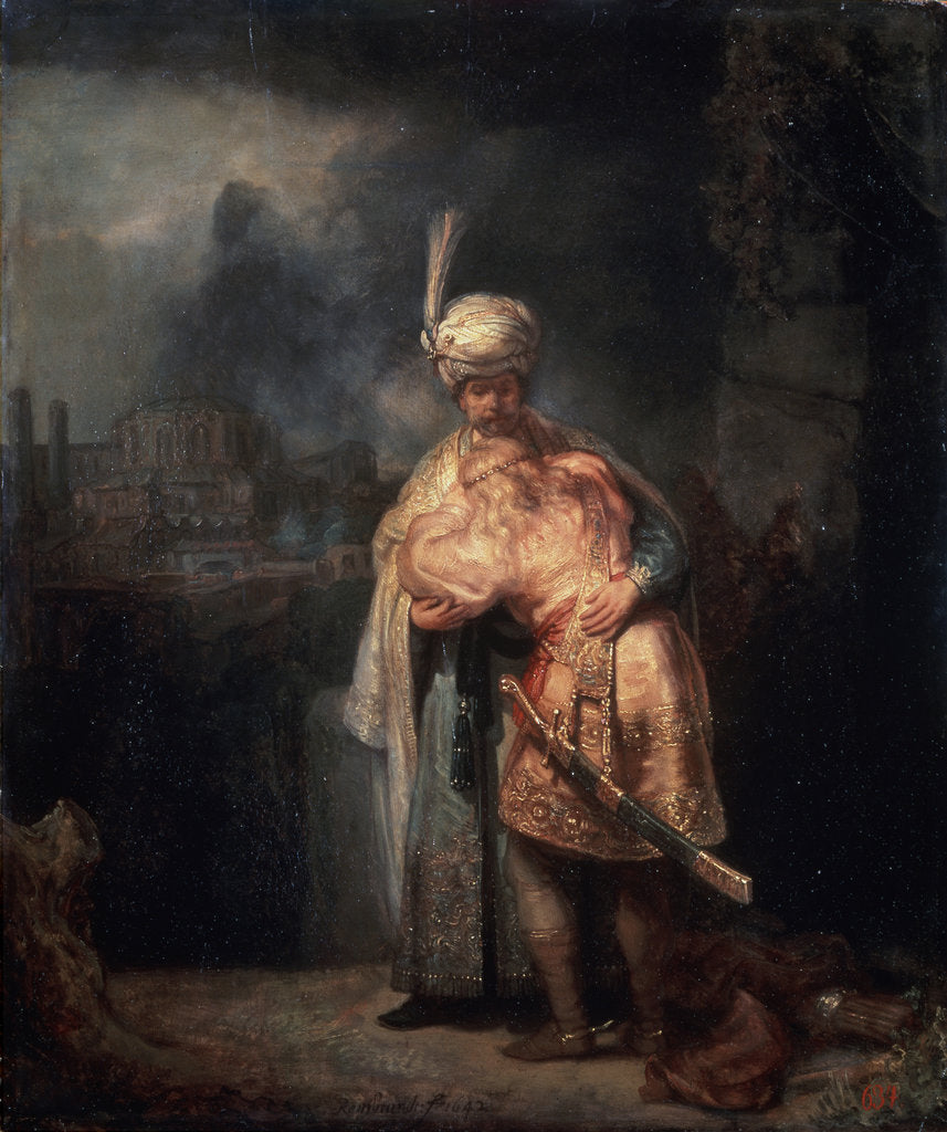 Detail of Davids Farewell to Jonathan, 1642. by Rembrandt Harmensz van Rijn