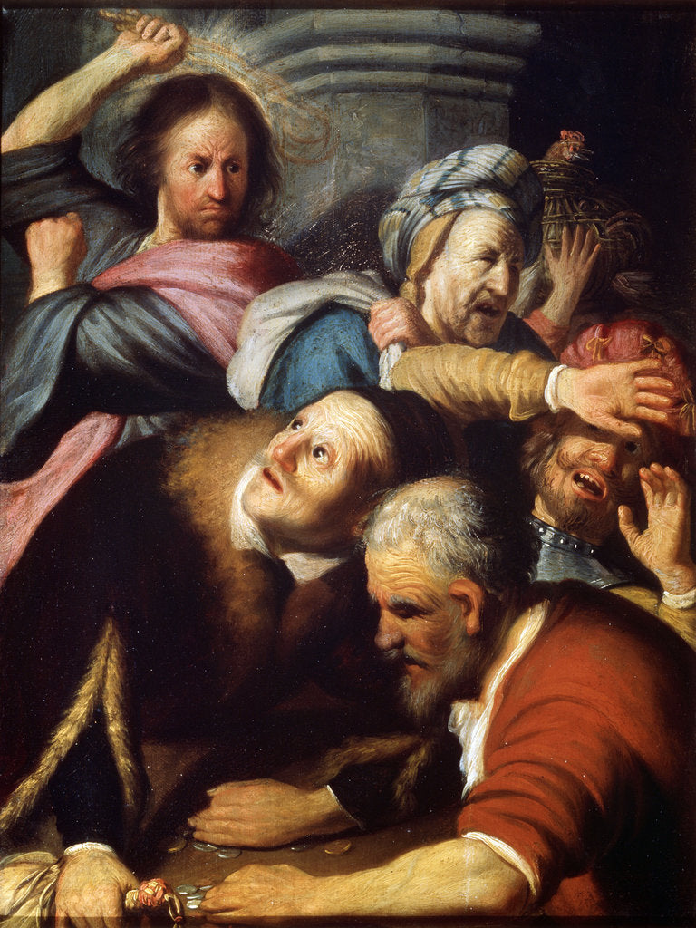 Detail of Christ Driving the Money Lenders from the Temple, 1626. by Rembrandt Harmensz van Rijn