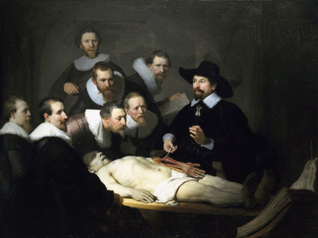 Detail of The Anatomy Lesson of Dr Nicolaes Tulp by Rembrandt (Rembrandt van Rijn)