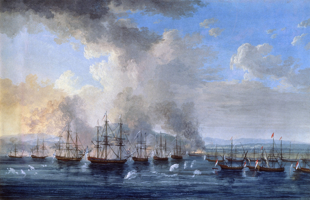 Detail of The Russo-Turkish Battle at the Damietta Castle on 1770, 1770-1772. by Jacob Philip Hackert