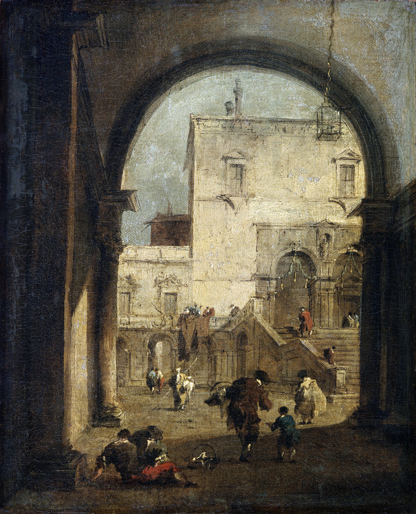 Detail of View of a Square and a Palace, between 1775 and 1780. by Francesco Guardi