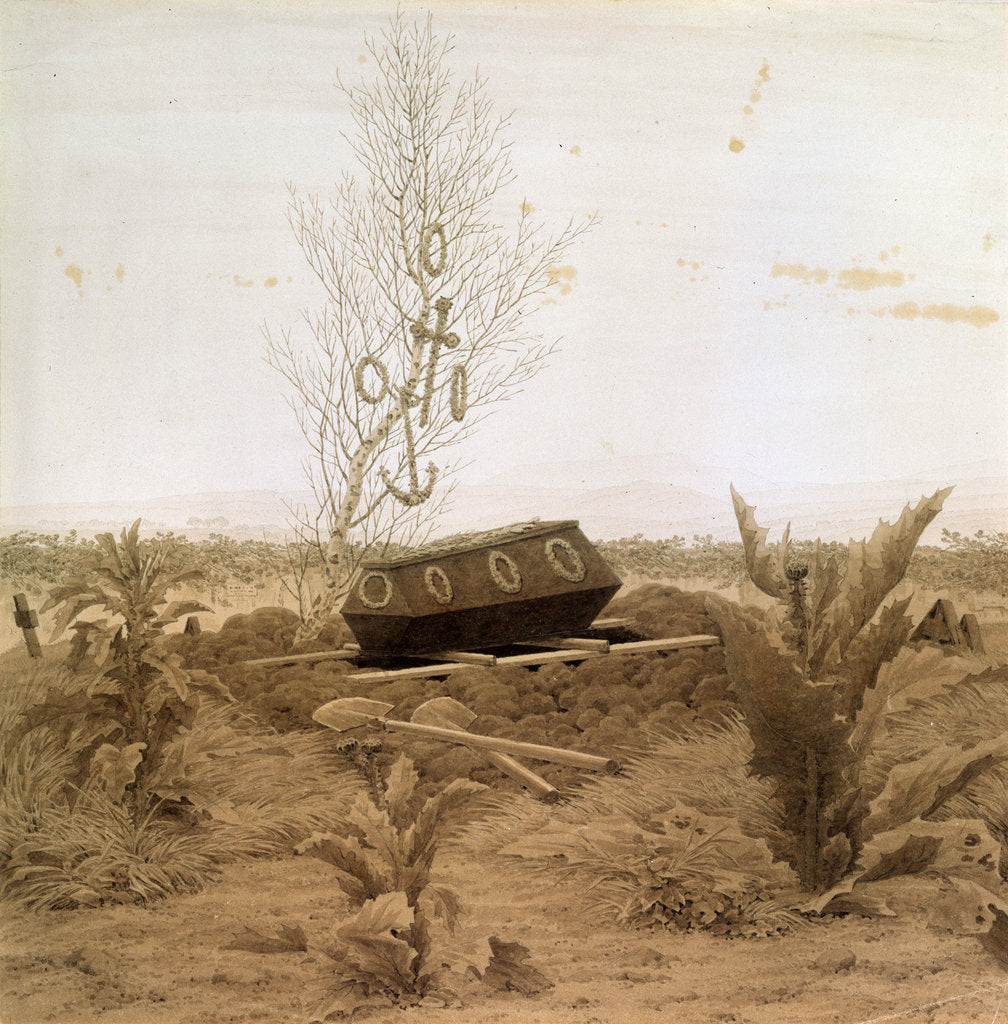 Detail of At the edge of the grave, 1830s. by Caspar David Friedrich