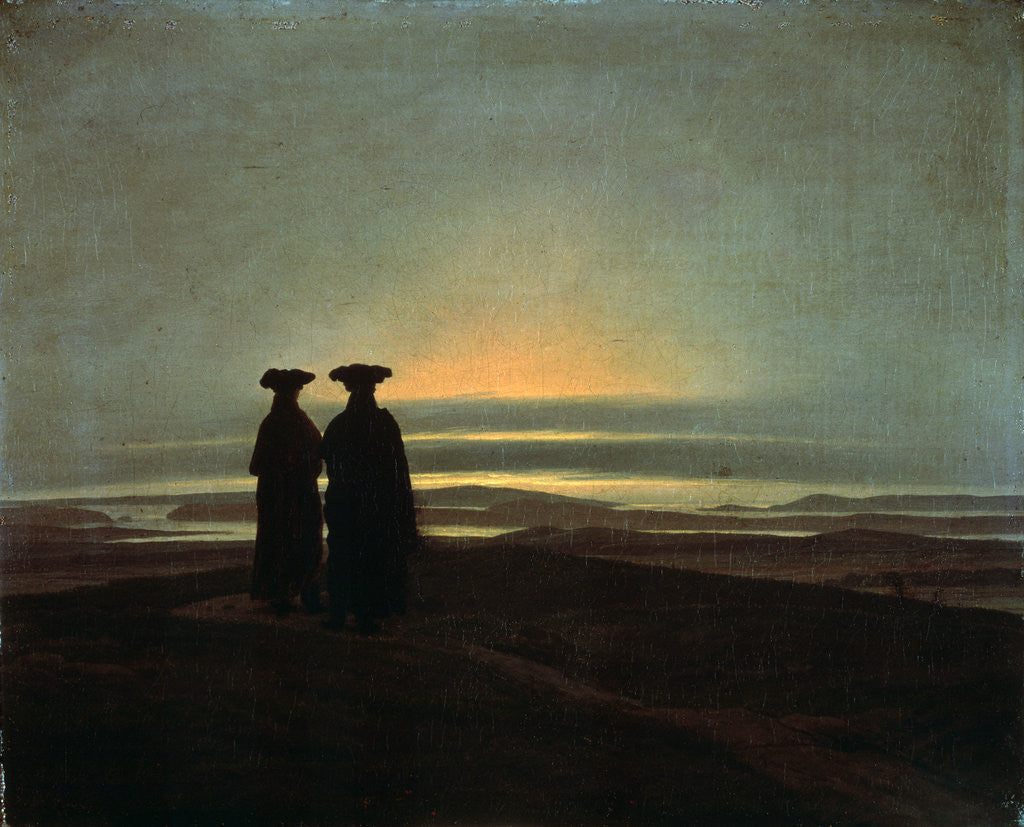 Detail of Sunset (Brothers) by Caspar David Friedrich