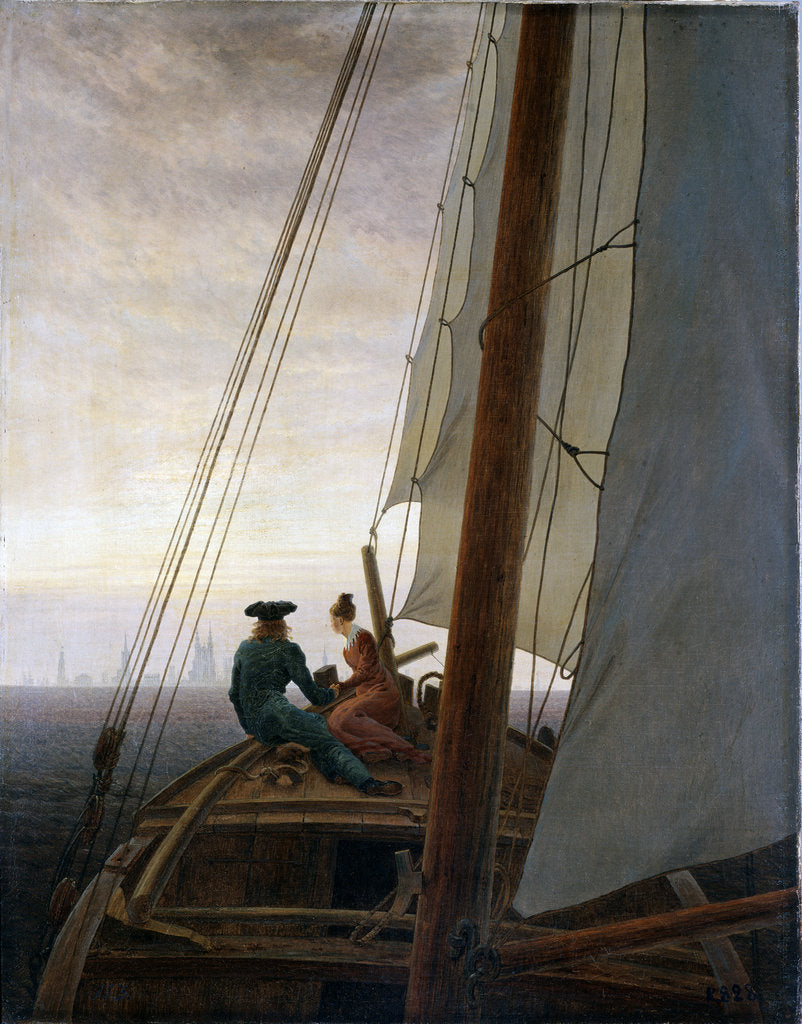 Detail of On Board a Sailing Ship, between 1818 and 1820. by Caspar David Friedrich