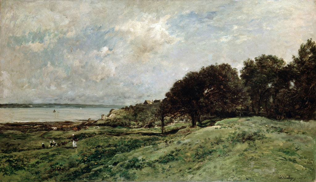 Detail of The Seashore near Villerville, 1875. by Charles François Daubigny