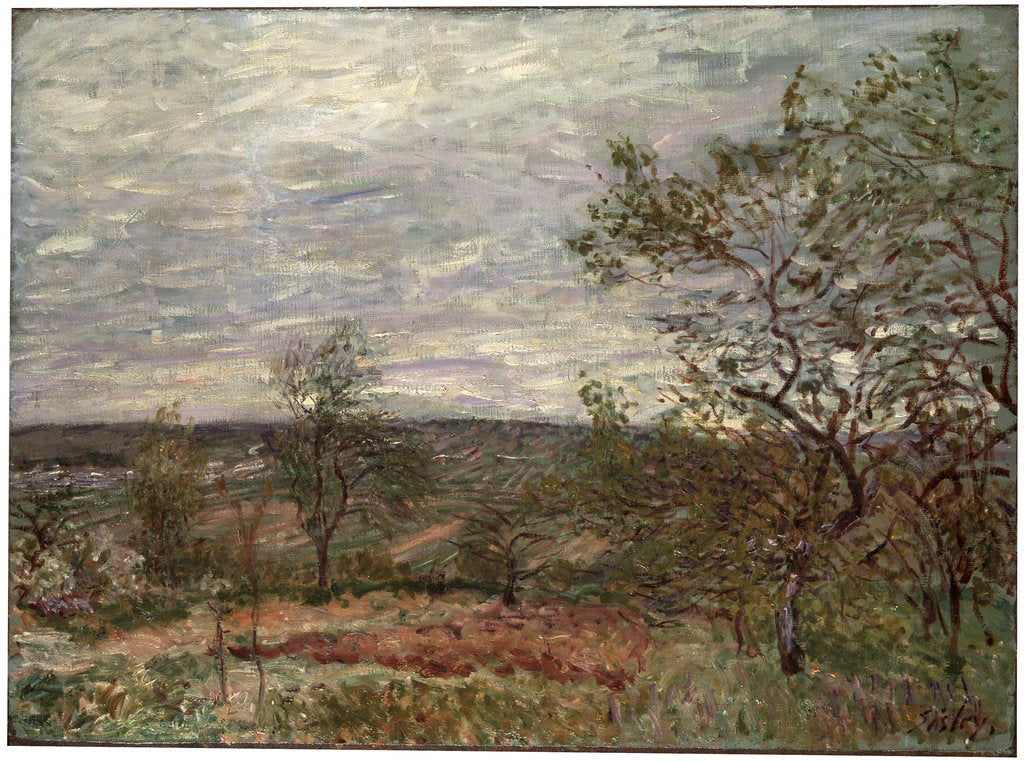 Detail of Windy Day at Veneux, 1882. by Alfred Sisley