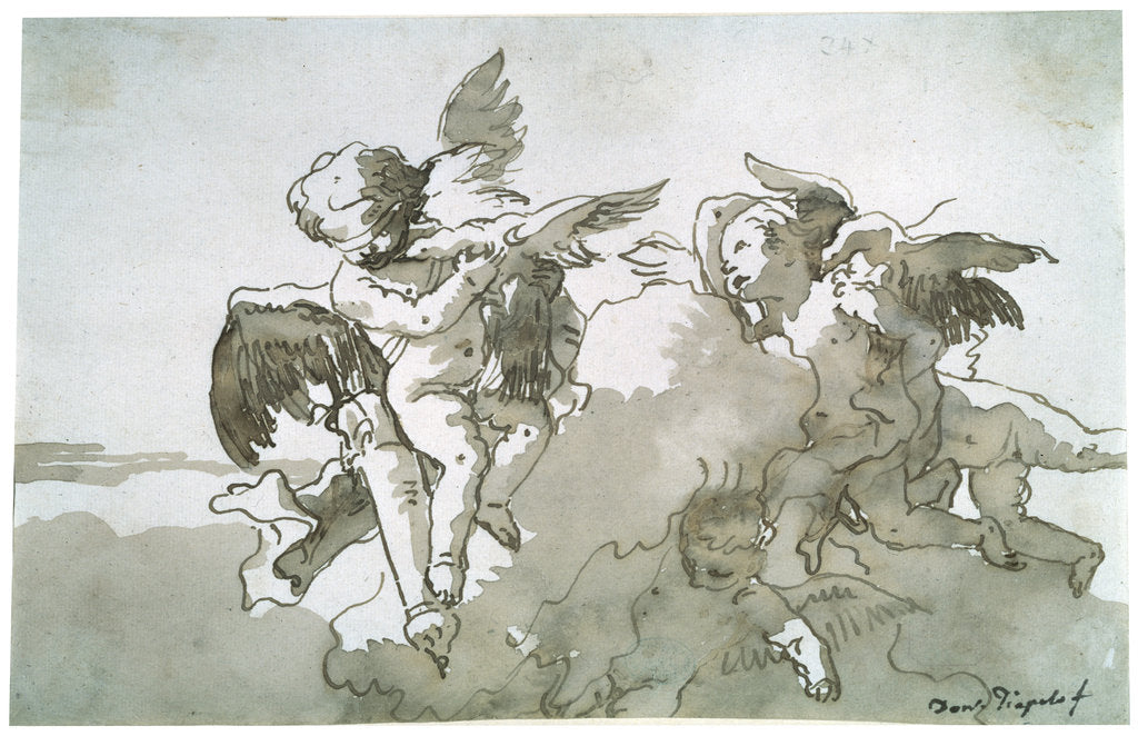 Detail of Cupids with Doves and a Torch, 17th centruy by Giovanni Battista Tiepolo