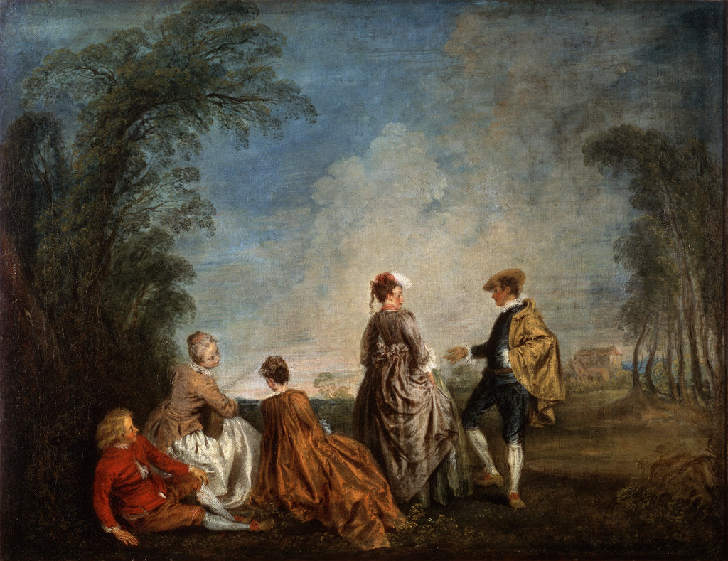 Detail of An Embarrassing Proposal, 1715-1716. by Jean-Antoine Watteau