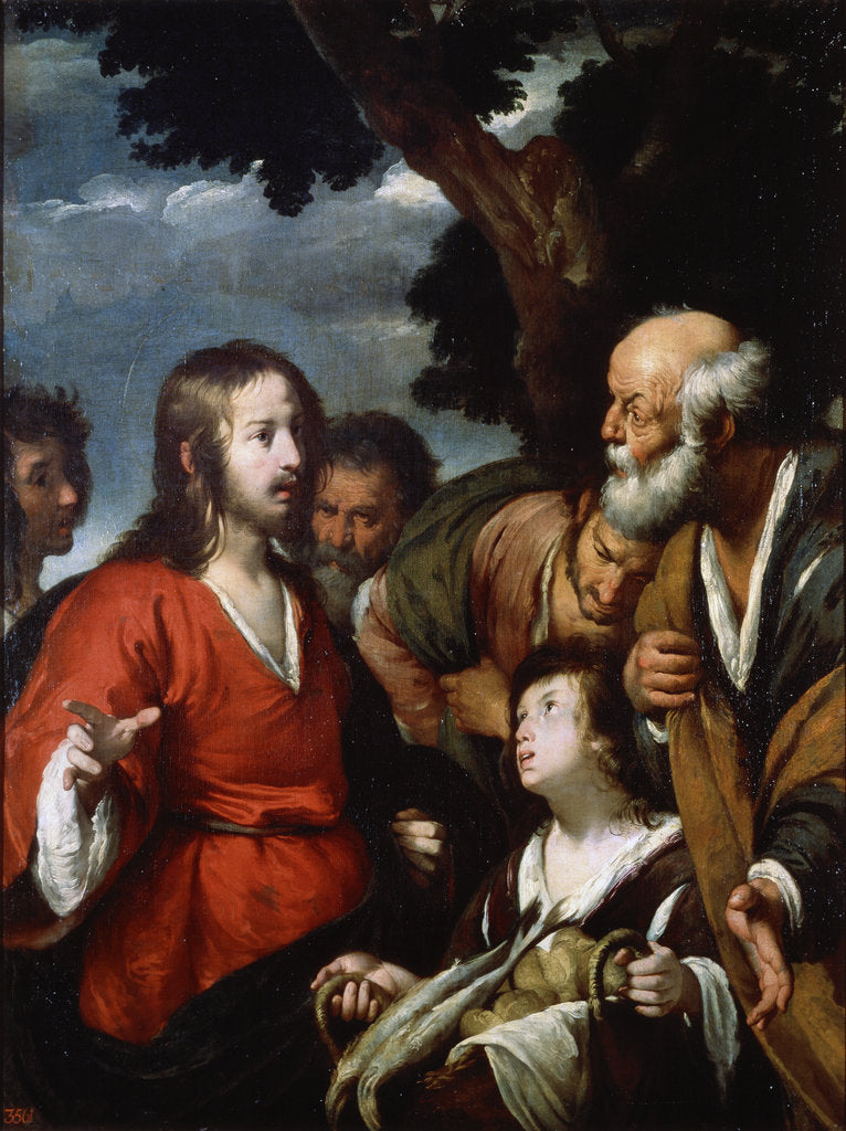 Detail of The Miracle of the Five Loaves and Two Fishes, after 1630. by Bernardo Strozzi