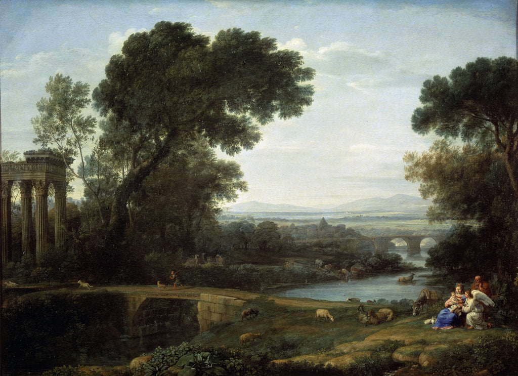 Detail of Landscape with the Rest on the Flight into Egypt (Midday), 1661. by Claude Lorrain