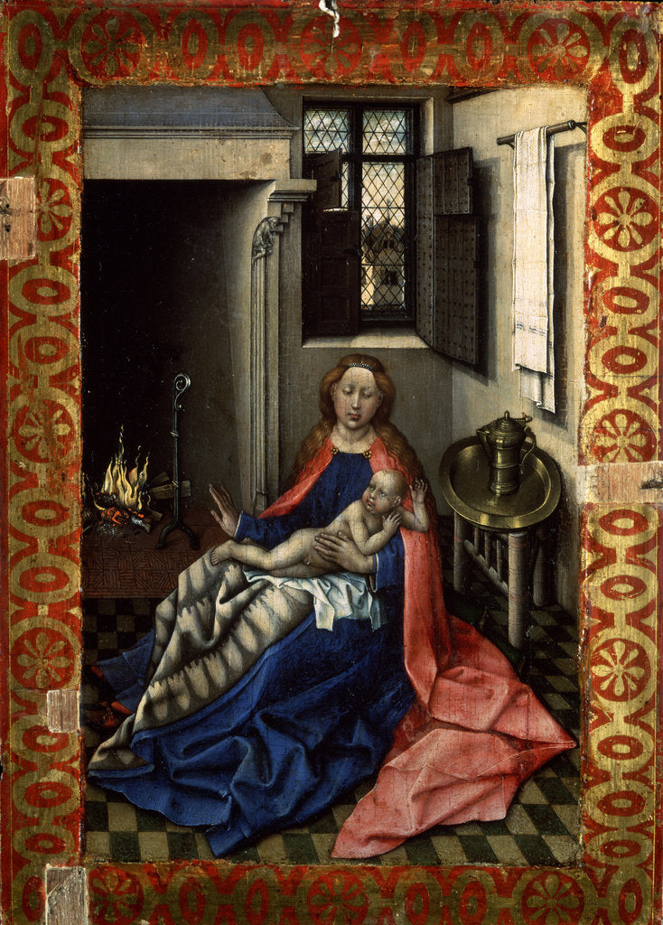 Detail of Madonna and Child before a Fireplace, 1430s. by Robert Campin