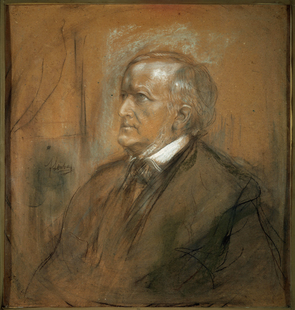 Detail of Portrait of the composer Richard Wagner', (1813-1883) by Franz von Lenbach