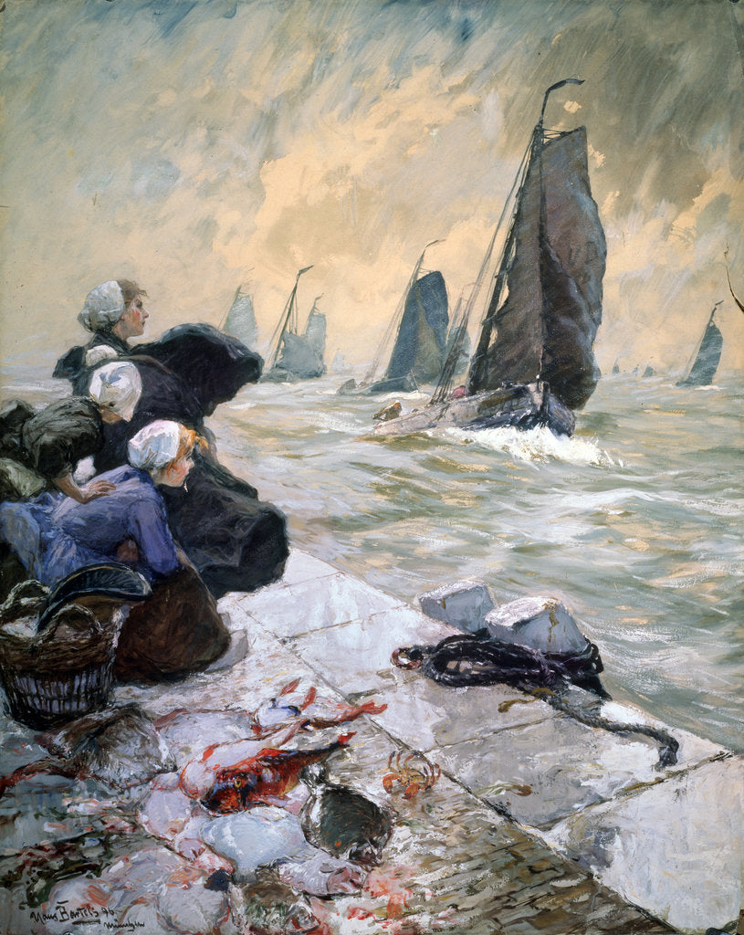 Detail of The Fishermans Wifes, 1896. by Hans von Bartels