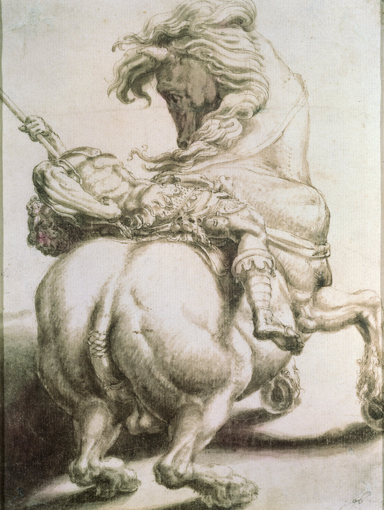 Detail of Rider Pierced by a Spear, 16th century by Francesco Salviati