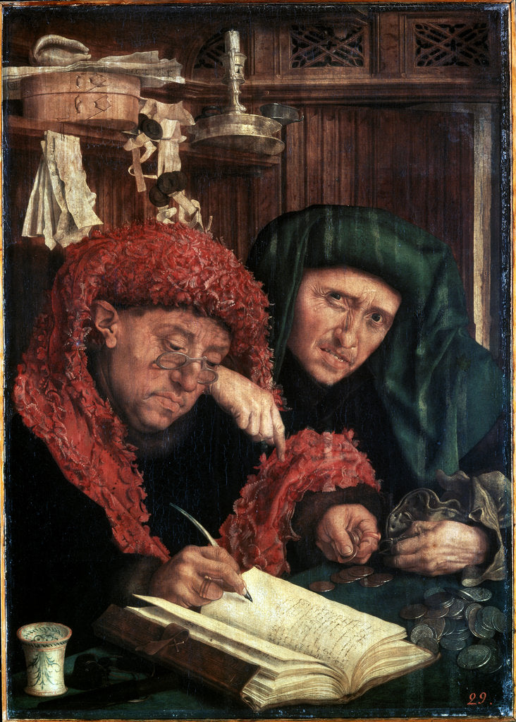 Detail of The Tax Collectors, between 1490 and 1567. by Marinus van Reymerswaele