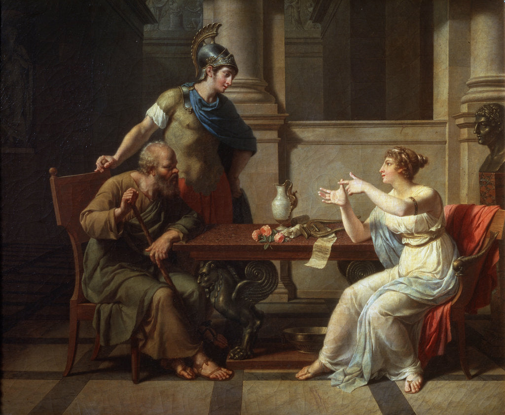 Detail of Socrates and Alcibiades at Aspasia, 1801. by Nicolas Andre Monsiau
