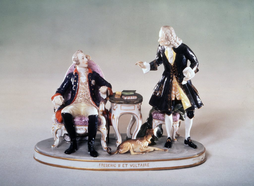 Detail of Voltaire and Frederick the Great, 1780s by Unknown Old Master