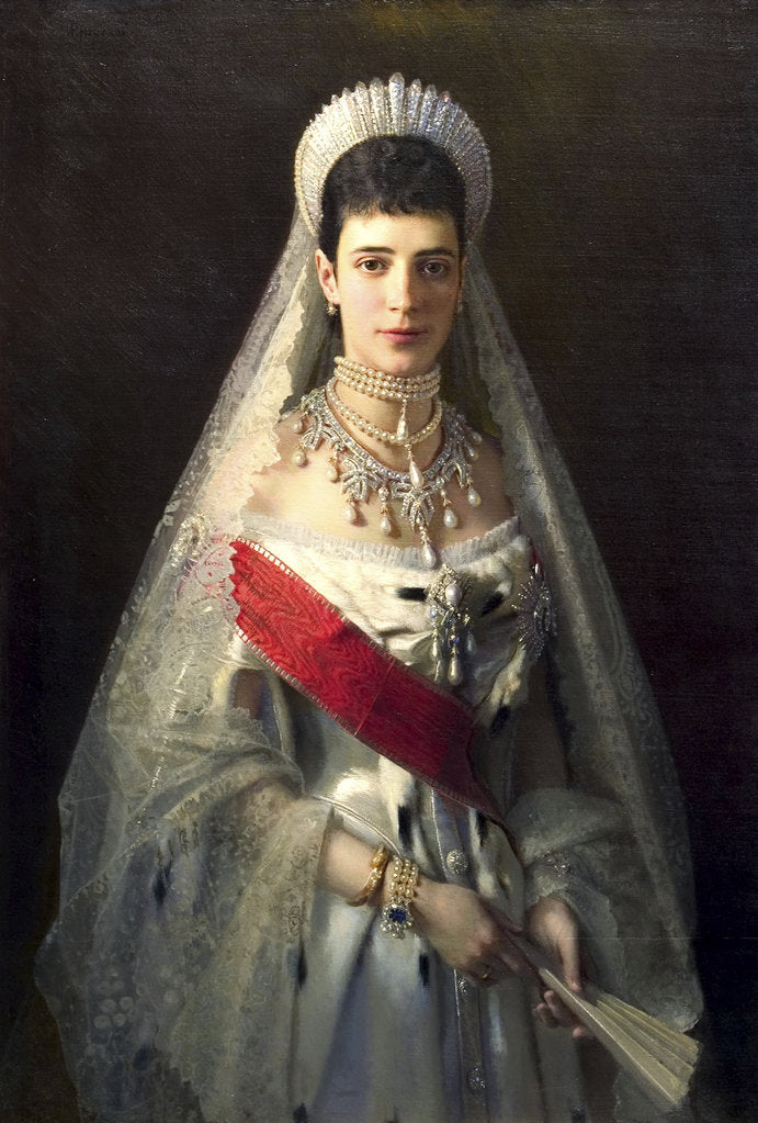 Detail of Portrait of Empress Maria Feodorovna, Princess Dagmar of Denmark, by Ivan Kramskoy