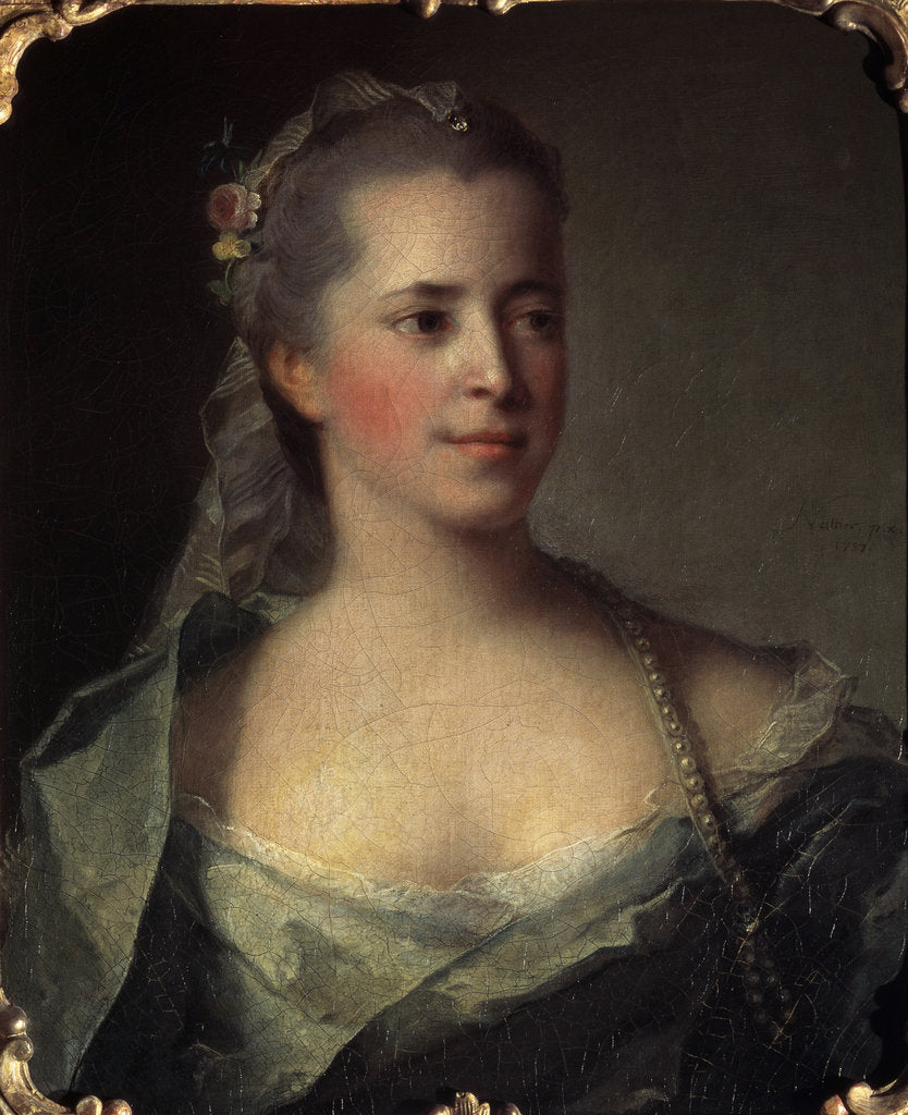 Detail of Portrait of a Lady, 1757. by Jean-Marc Nattier
