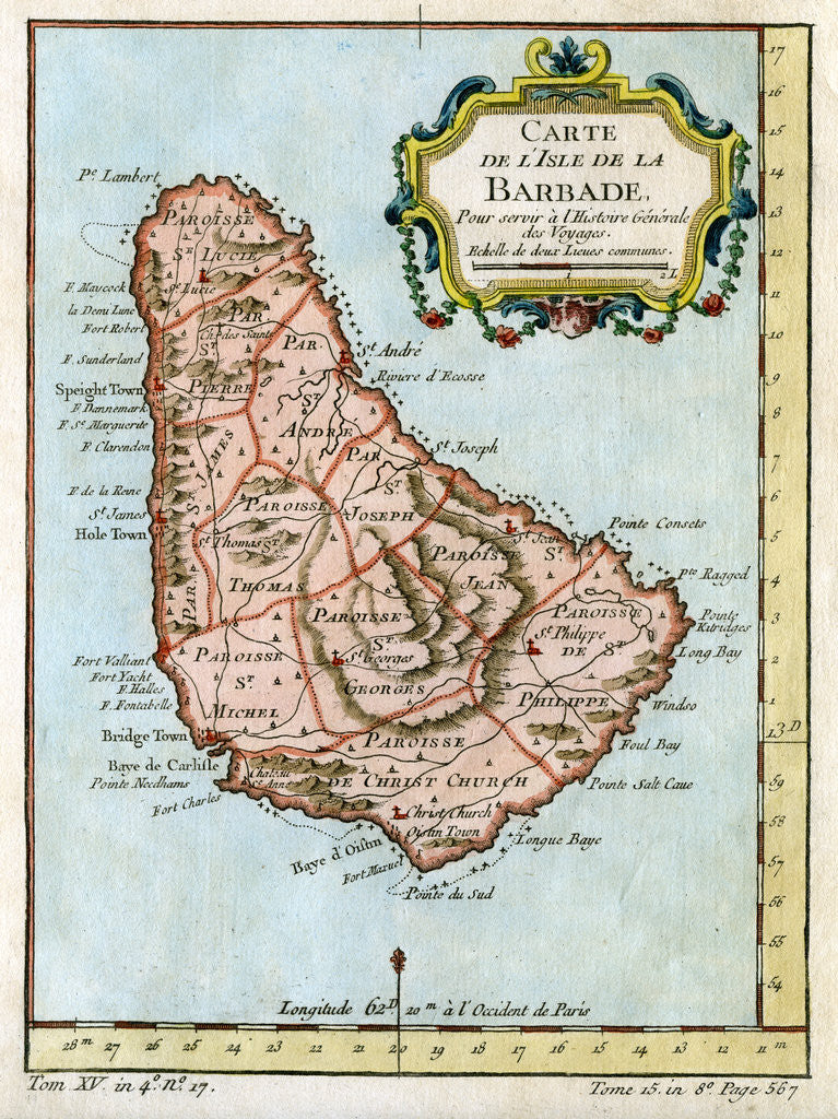 Detail of Map of Barbados by Anonymous