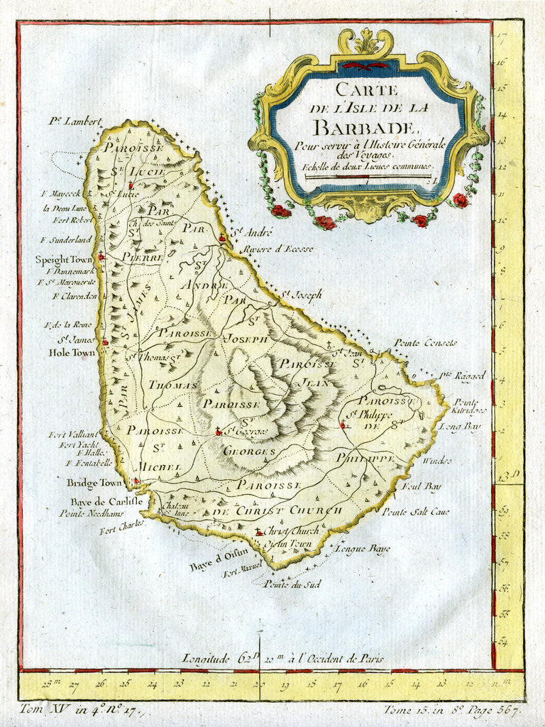 Detail of Map of Barbados by Anonymous