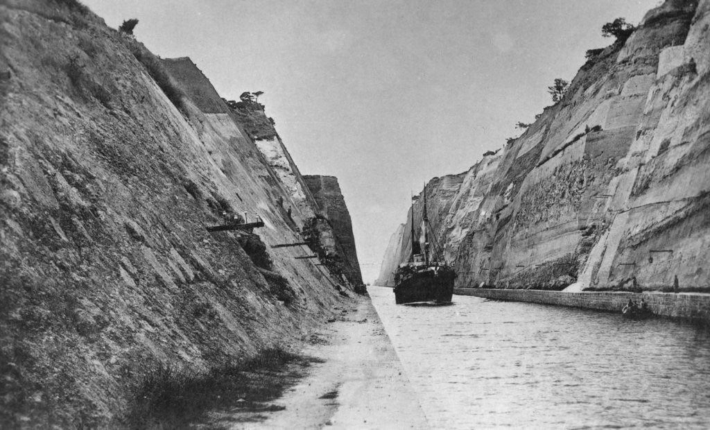 Detail of Ship passing through the Corinth Canal, Greece by Anonymous