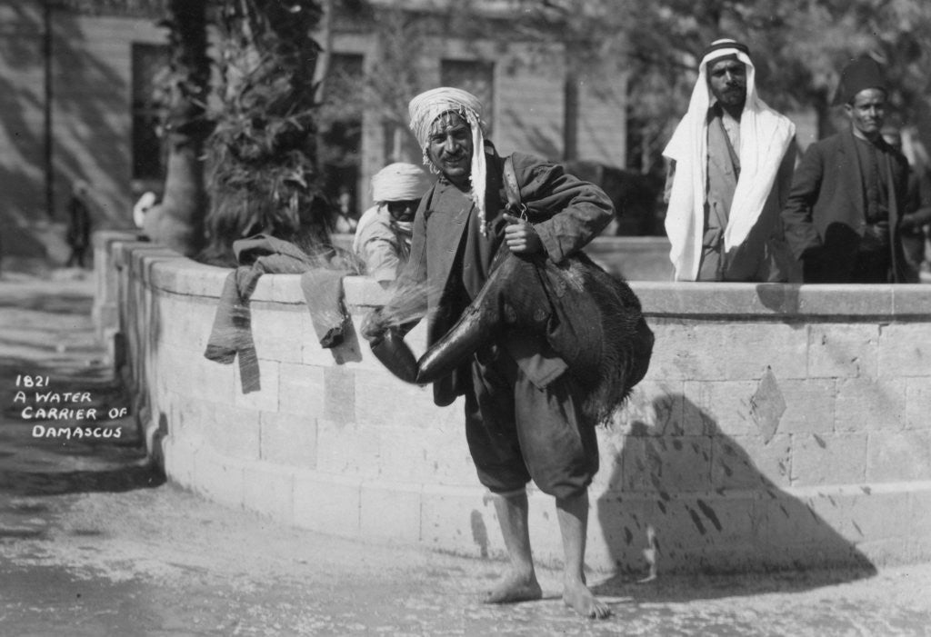 Detail of A water carrier in Damascus, Syria by Anonymous