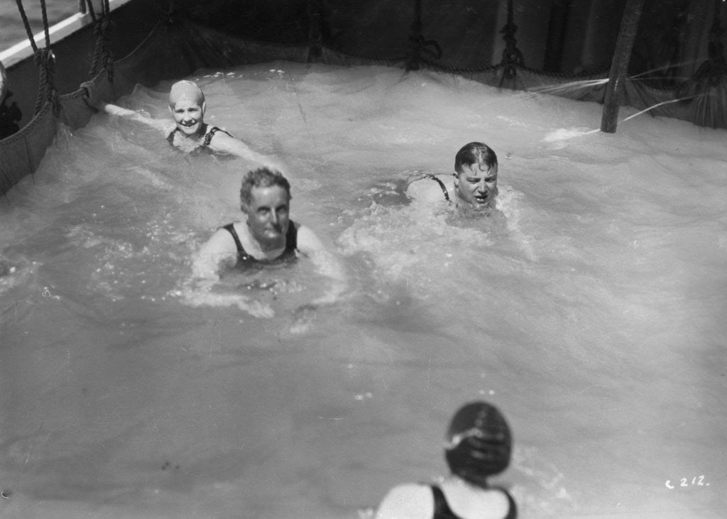 Detail of Passengers in the swimming pool on board a cruise ship by Anonymous