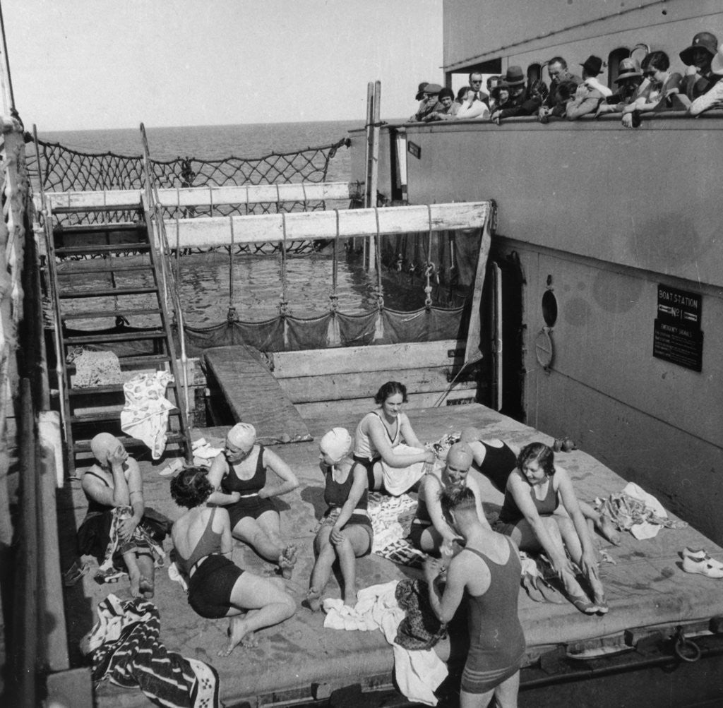 Detail of Passengers sunbathing on a Cunard Line cruise to the West Indies, January-March 1931 by Anonymous
