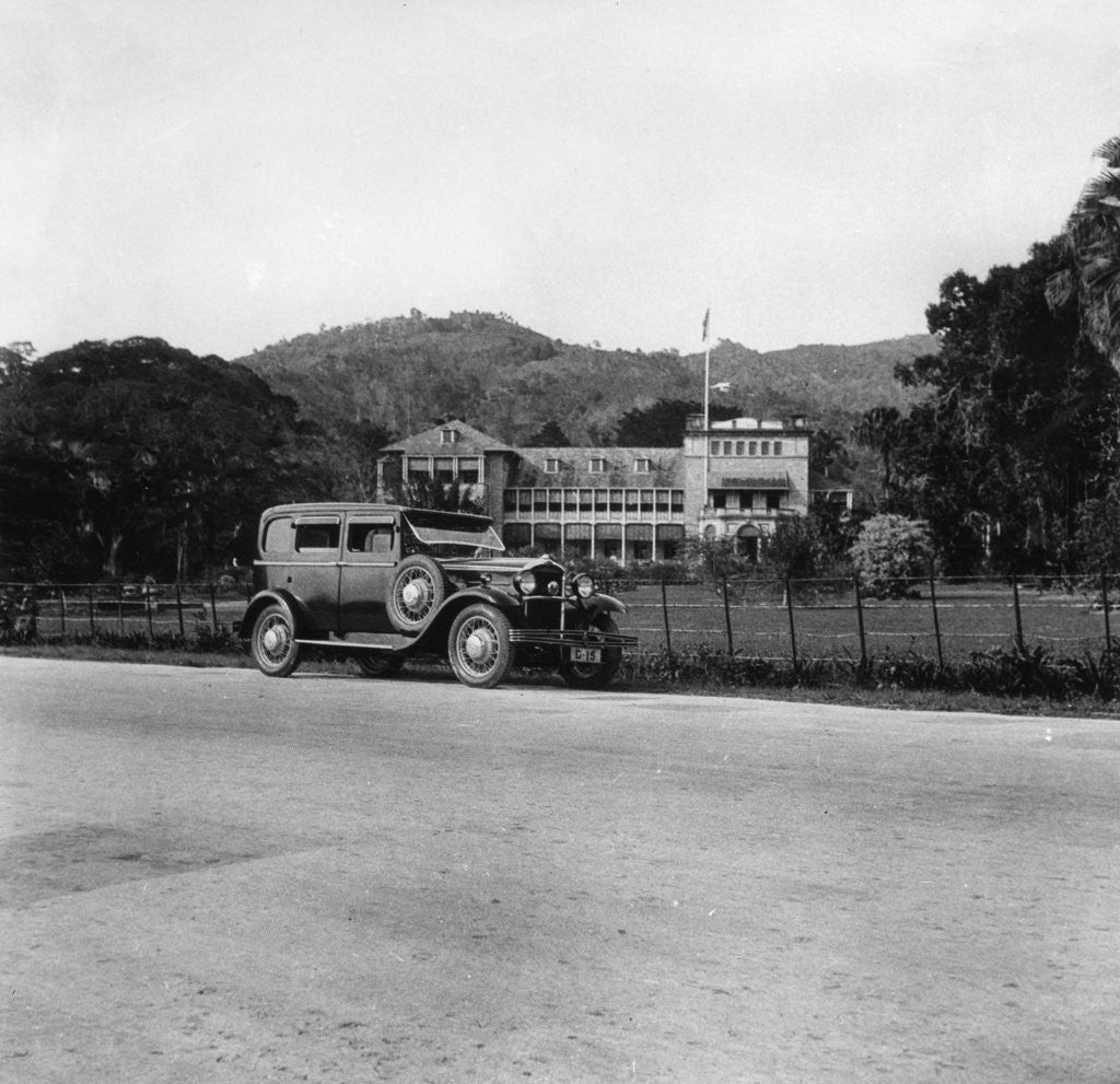 Detail of A Singer car in front of the Governor's house, Trinidad, Trinidad and Tobago by Anonymous