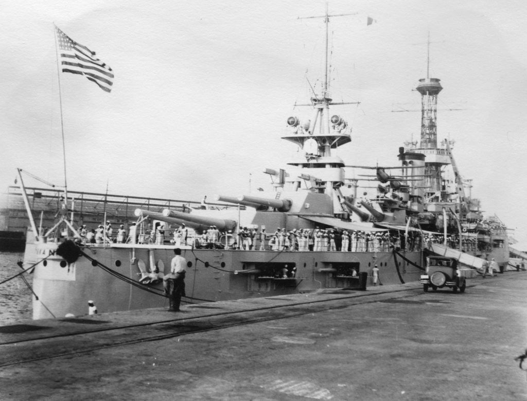 Detail of US Navy warships, Navy yard, Balboa, Panama by Anonymous