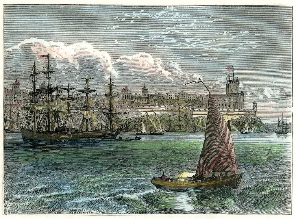 Detail of View of the city of San Domingo from the harbour, Dominican Republic by Anonymous