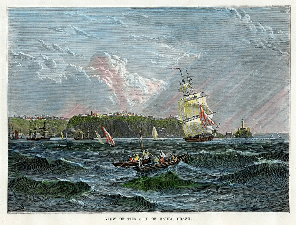 Detail of View of the city of Bahia, Brazil by Anonymous