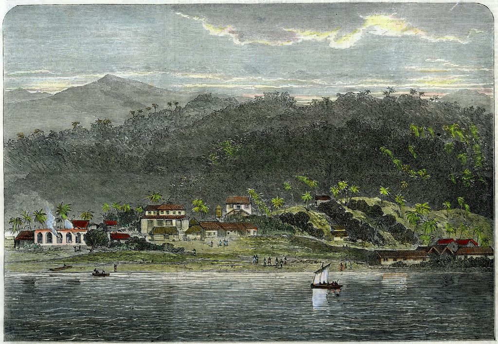 Detail of The town of Morant, Morant Bay, Jamaica by Anonymous