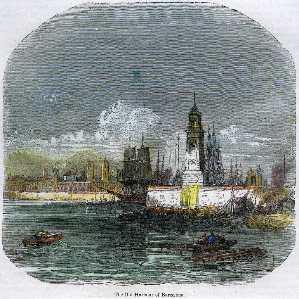 Detail of The Old Harbour of Barcelona by Anonymous