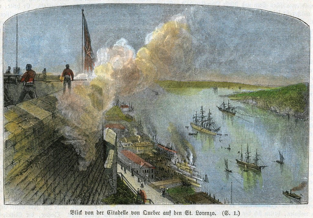 Detail of View over the St Lawrence River from the citadel of Quebec, Canada by Anonymous