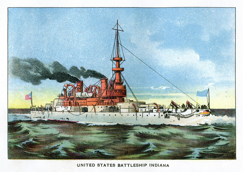 Detail of United States Battleship Indiana by Anonymous