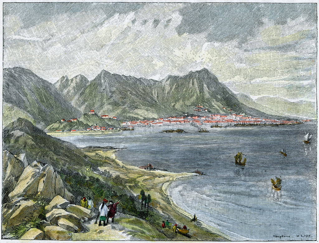 Detail of Victoria, Hong Kong, from the Chinese mainland by Anonymous