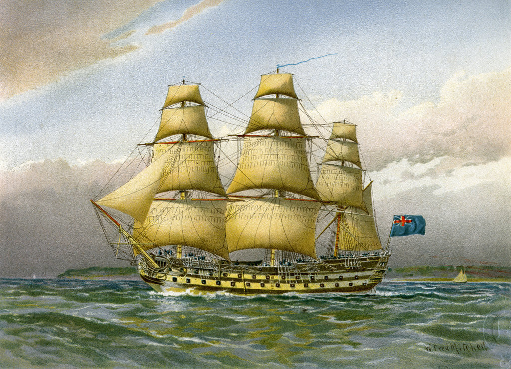 Detail of Royal Navy battle ship by Anonymous