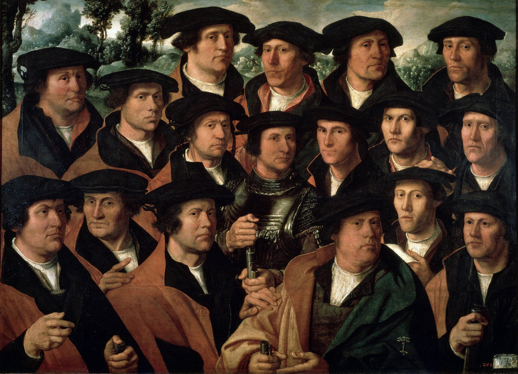 Detail of Group Portrait of the Amsterdam Shooting Corporation, 1532. by Dirck Jacobsz