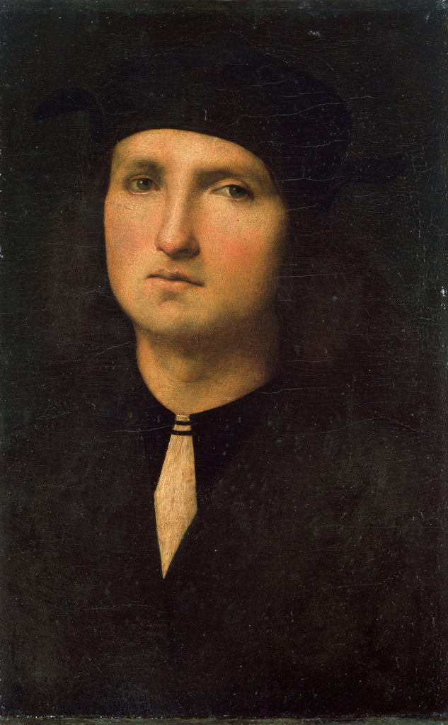 Detail of Portrait of a Young Man, between 1495 and 1500. by Perugino