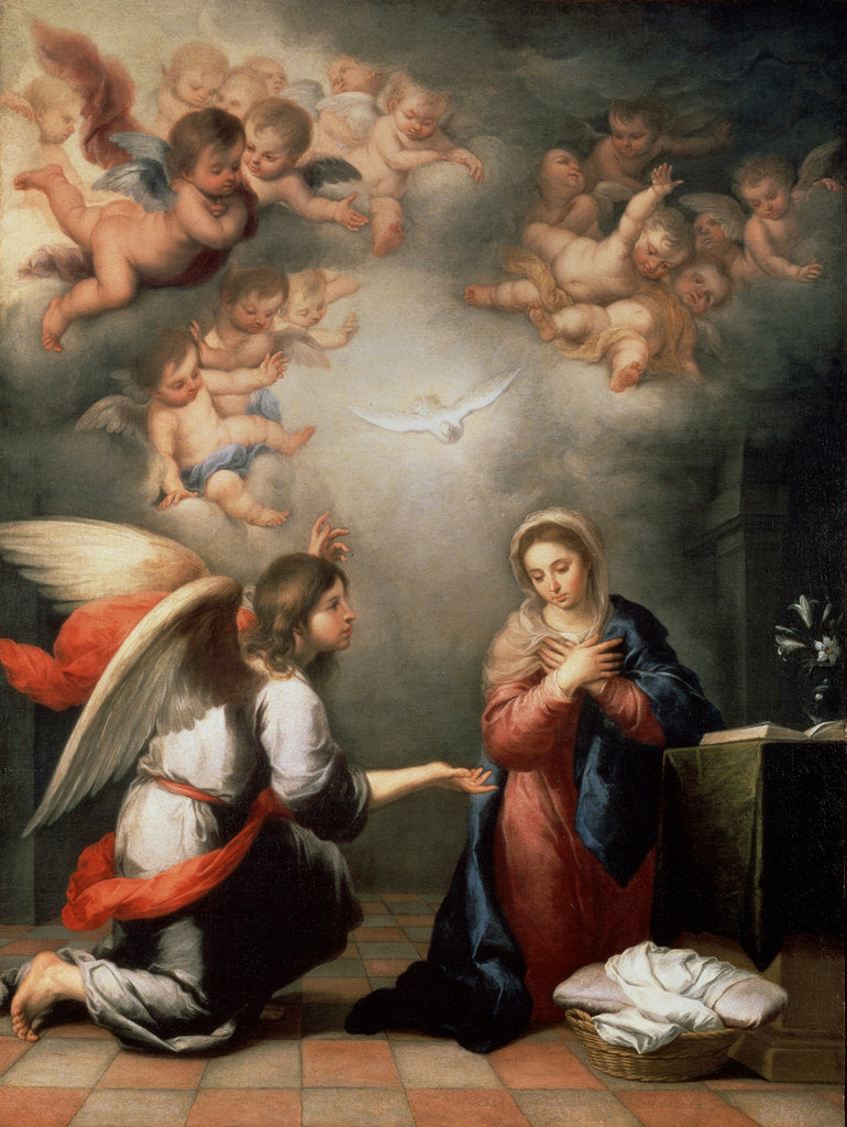 Detail of The Annunciation, 1660s. by Bartolomé Esteban Murillo